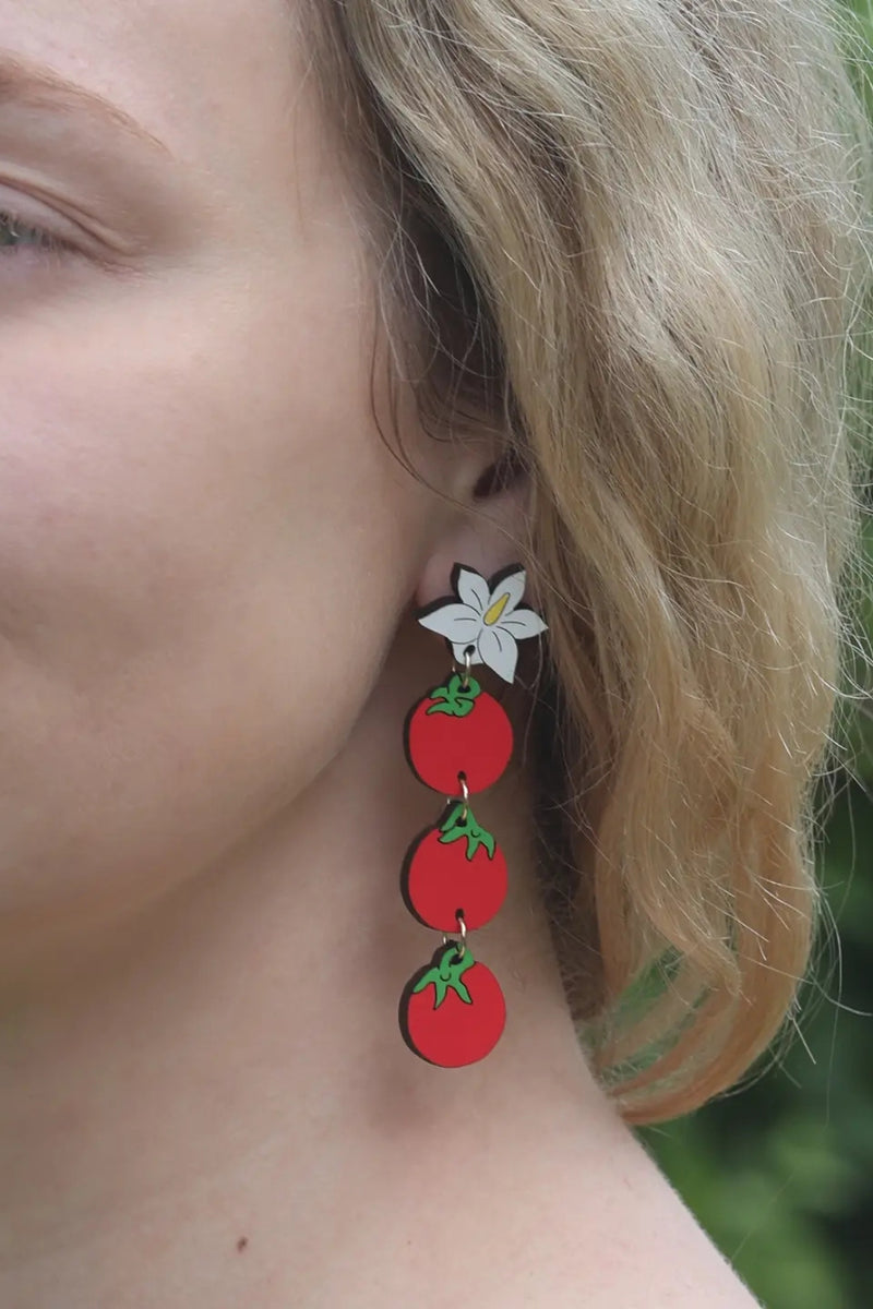 Le Chic Miami Tomato Chain Earrings