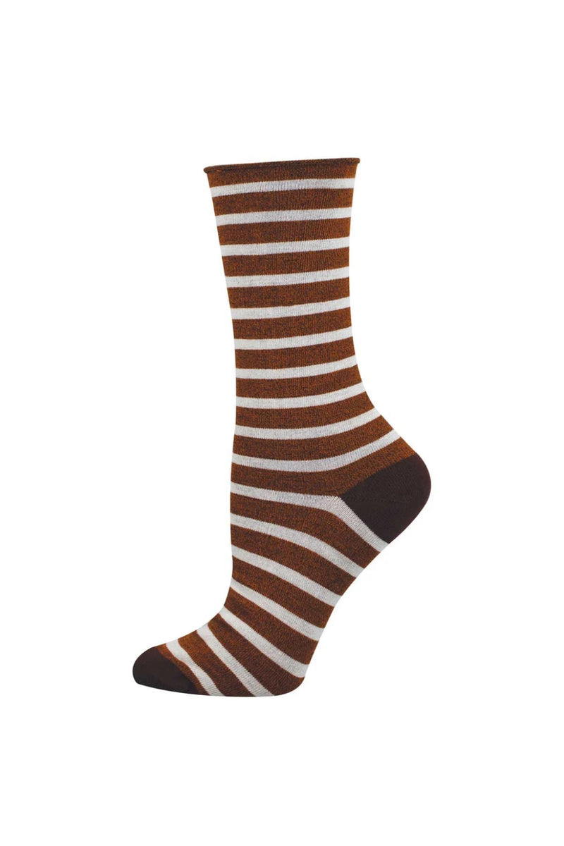 Socksmith Women's Bamboo Socks Sailor Stripe - Burnt Orange