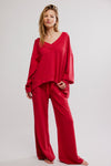 Free People Staycation Pullover - Deep Cherry