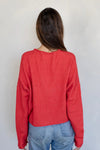 Piper Button Up Cardigan Red