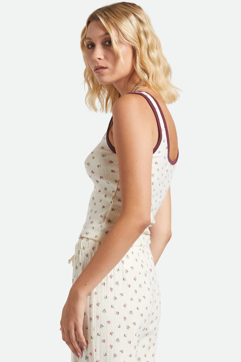 Brixton Off Duty A-Tank - Floral Pointelle
