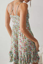 Free People Adella Mini Slip - Blue Sky Combo