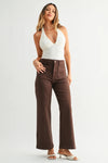 Just Black Denim Patch Pocket Wide Leg - Dark Brown