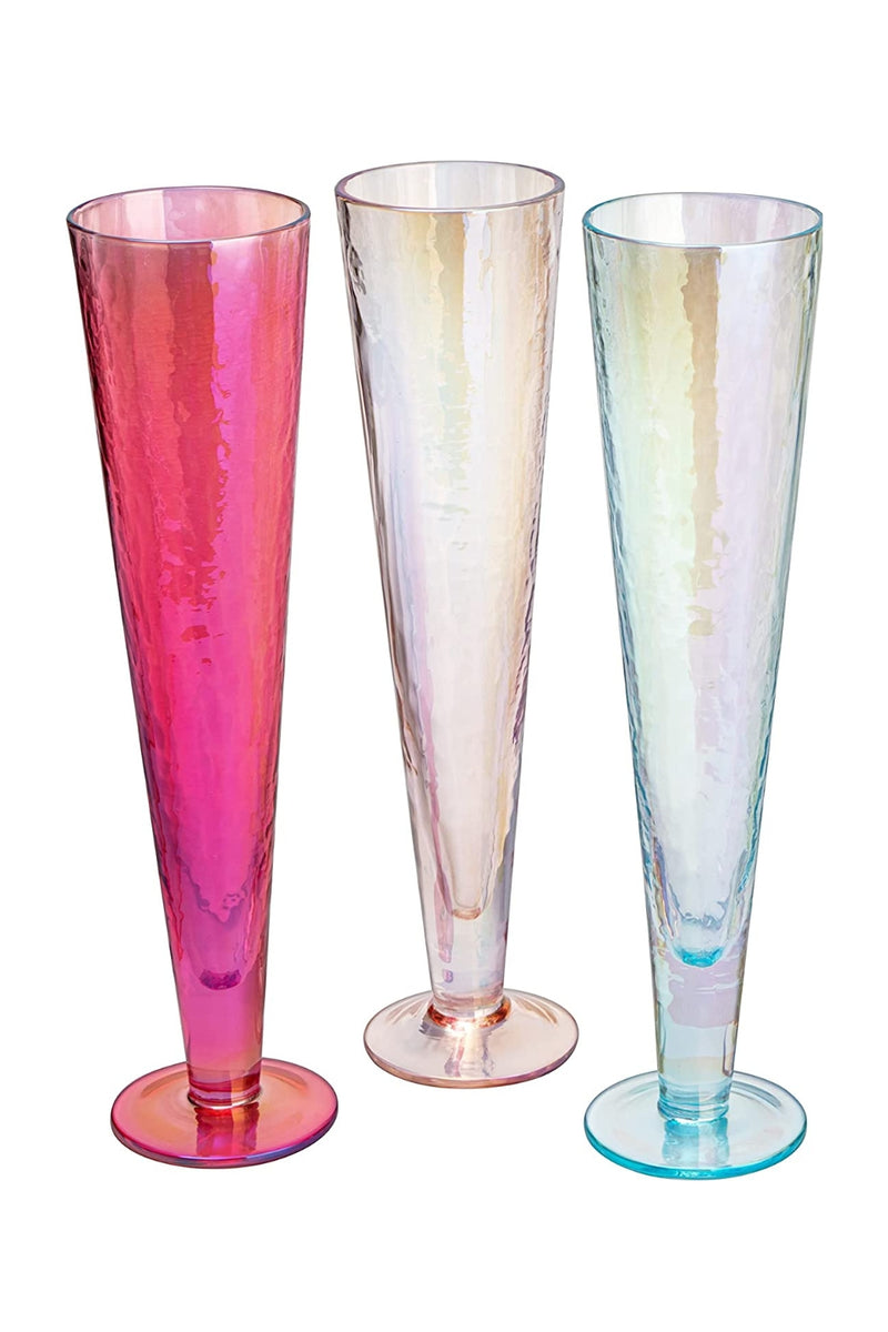 Multicolor Iridescent Champagne Flute