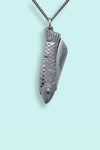 Small Gold Fish Knife Necklace - Silver