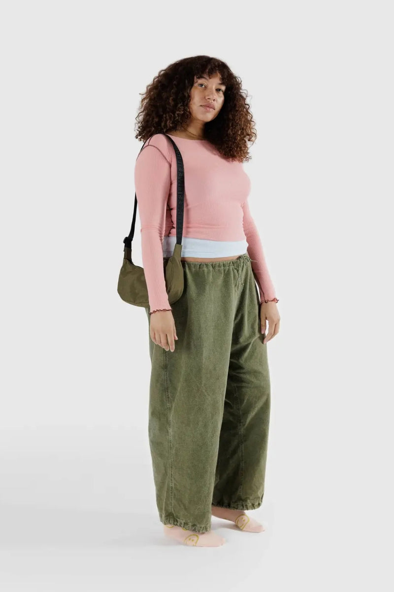 Baggu Small Nylon Crescent Bag - Seaweed
