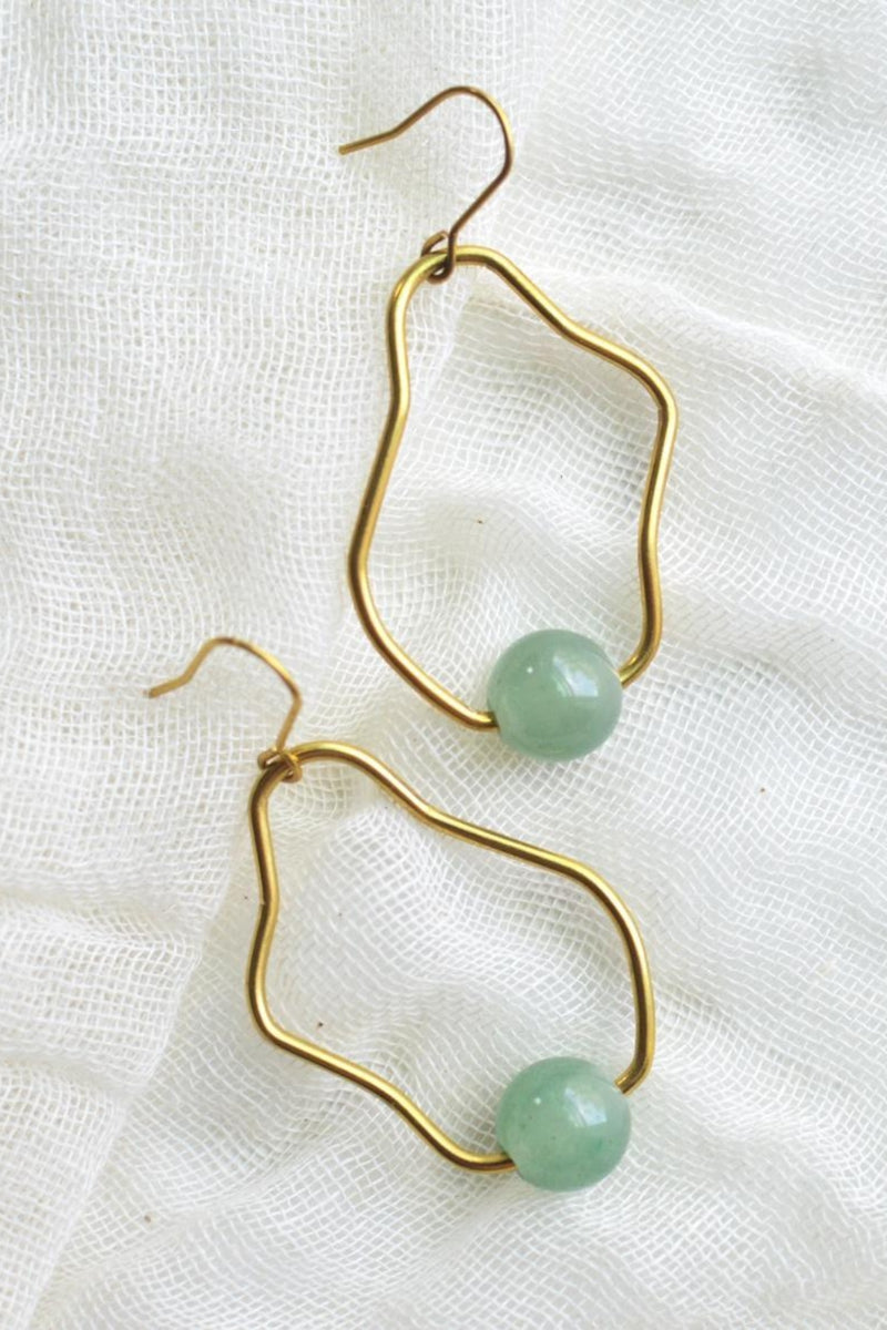 Ker-ij Jewelry Maude Earrings - Green Aventurine