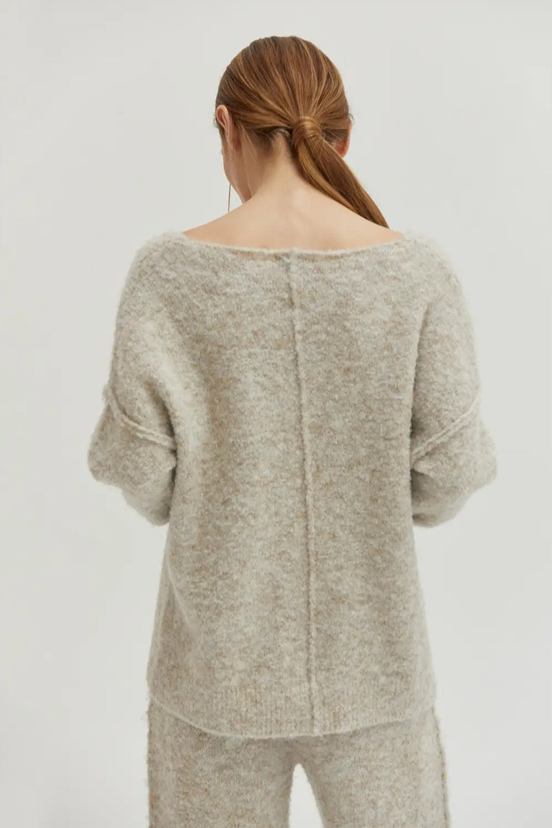 Xena Shearling Sweater Oatmeal