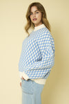 Athena Sweater White + Blue