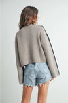 Althea Two-Toned Sweater - Black & Taupe