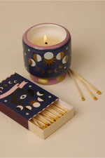 A Dopo 8 oz Hand Painted Ceramic Candle