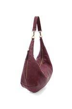 Rhea Slouchy Crescent Shoulder Bag Plum