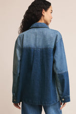 Z Supply On The Road Color Block Jacket - Mixed Indigo