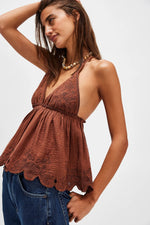 Free People Sunny Daze Cami - Chocolate