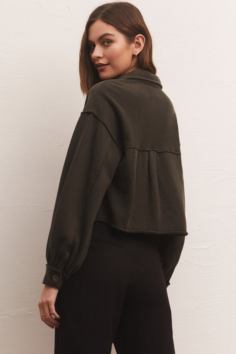 Z Supply Abbott Cropped Jacket - Raven Green
