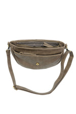 Selma Saddle Crossbody Bag Dark Taupe