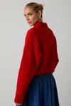 Jackie Collared Cardigan - Red