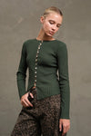 Sylvie Button Top - Moss Green