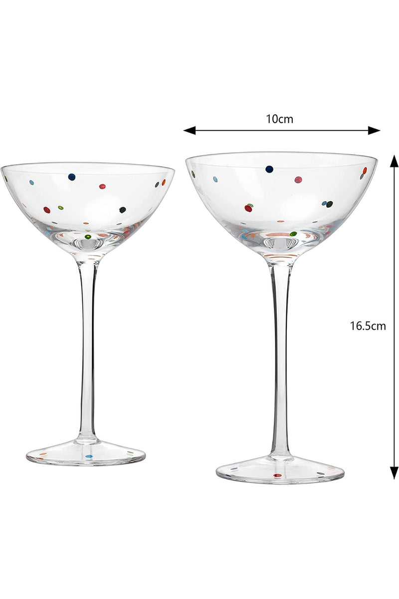 Polka Dot Confetti Stemmed Martini Glass