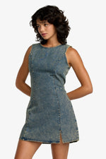 RVCA Jessie Mini Dress - Dusty Blue Wash