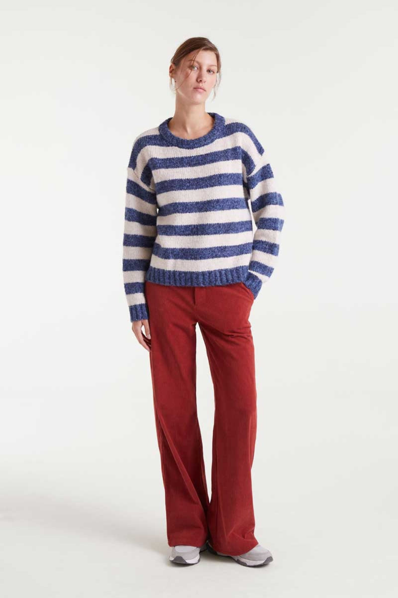 Compañia Fantastica Isabel Sweater - Blue + Creme