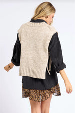 Individuality Side Tie Sweater Vest Oatmeal