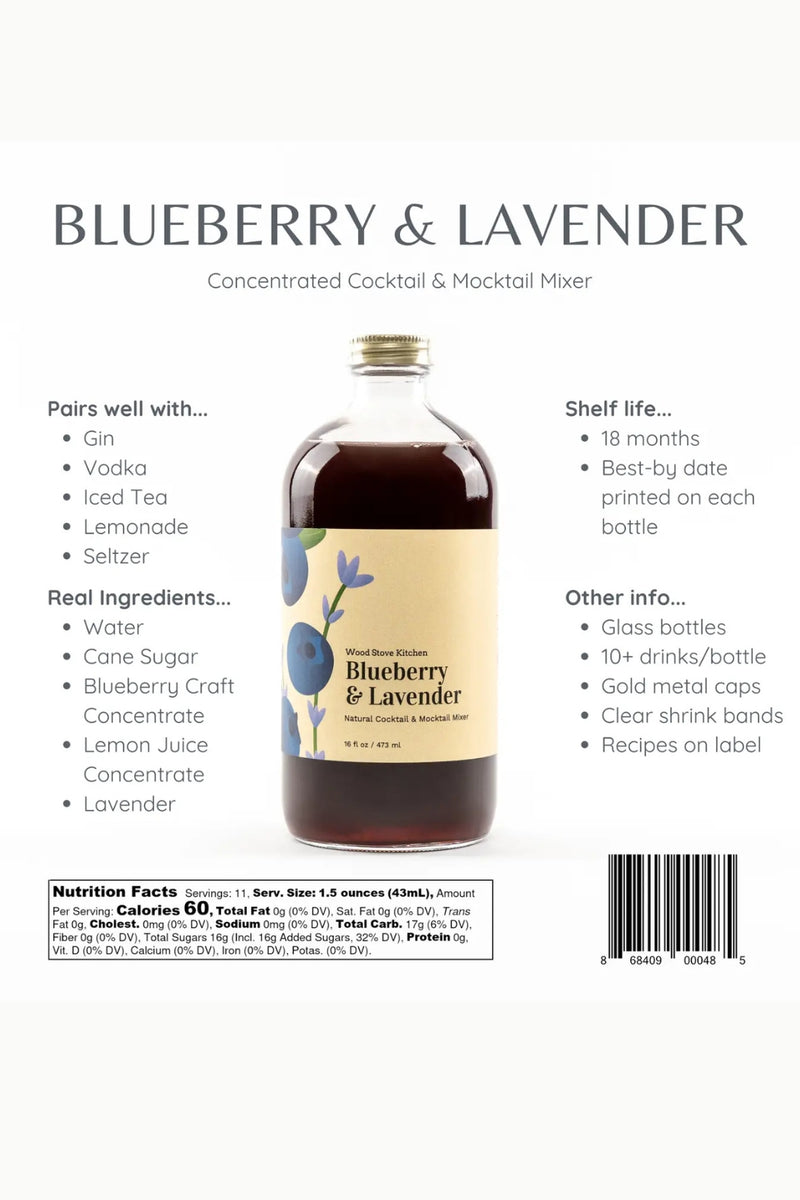 Wood Stove Kitchen Cocktail Mixer - Blueberry & Lavender