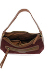 Hallie Corduroy Hobo Bag - Wine