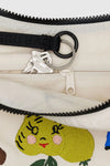 Baggu Medium Nylon Crescent Bag Embroidered - Embroidered Painted Prairie