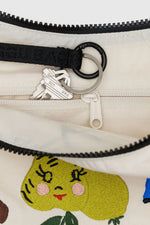 Baggu Medium Nylon Crescent Bag Embroidered - Embroidered Painted Prairie