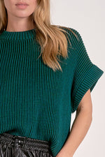 Selina Two-Tone Sweater - Teal + Blue