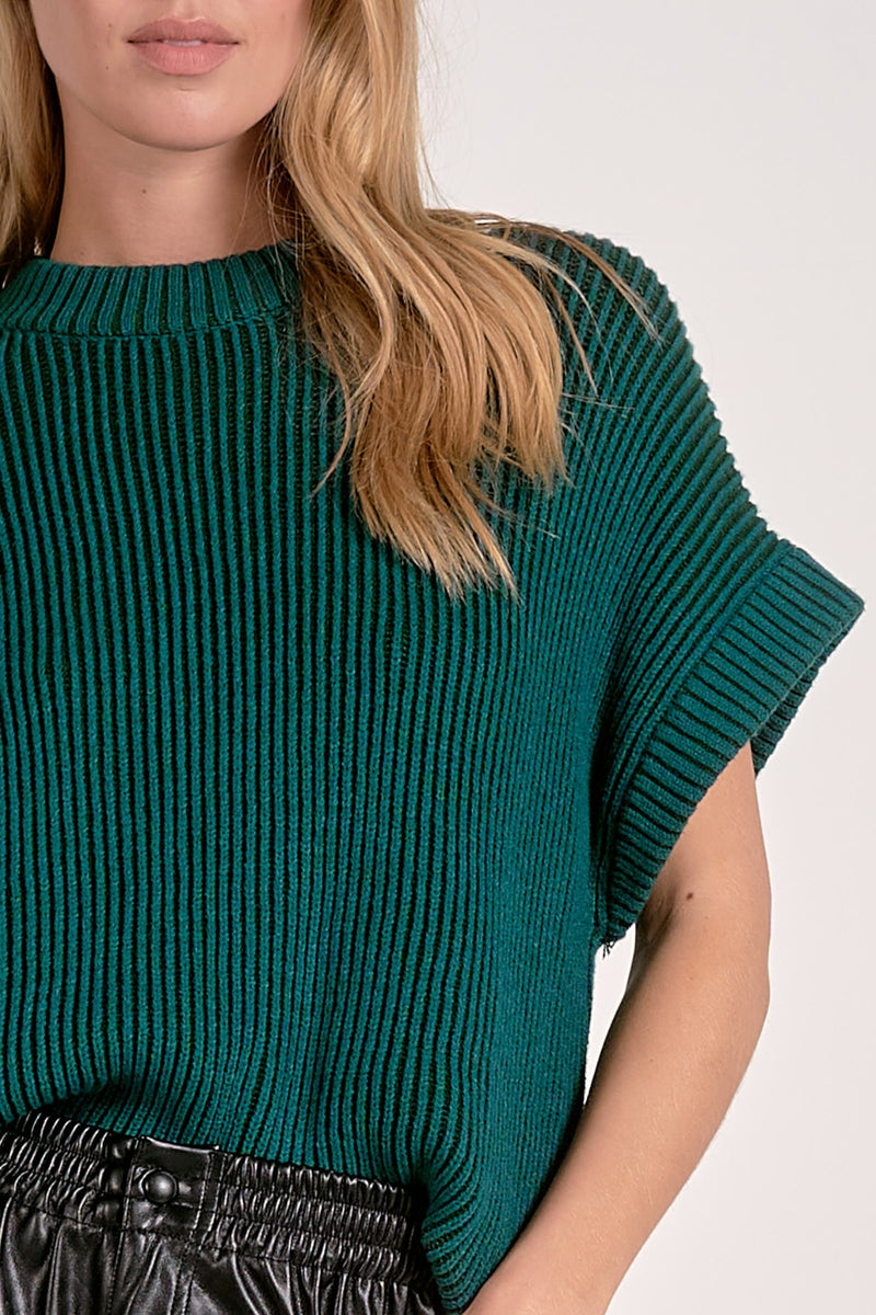 Selina Two-Tone Sweater - Teal + Blue