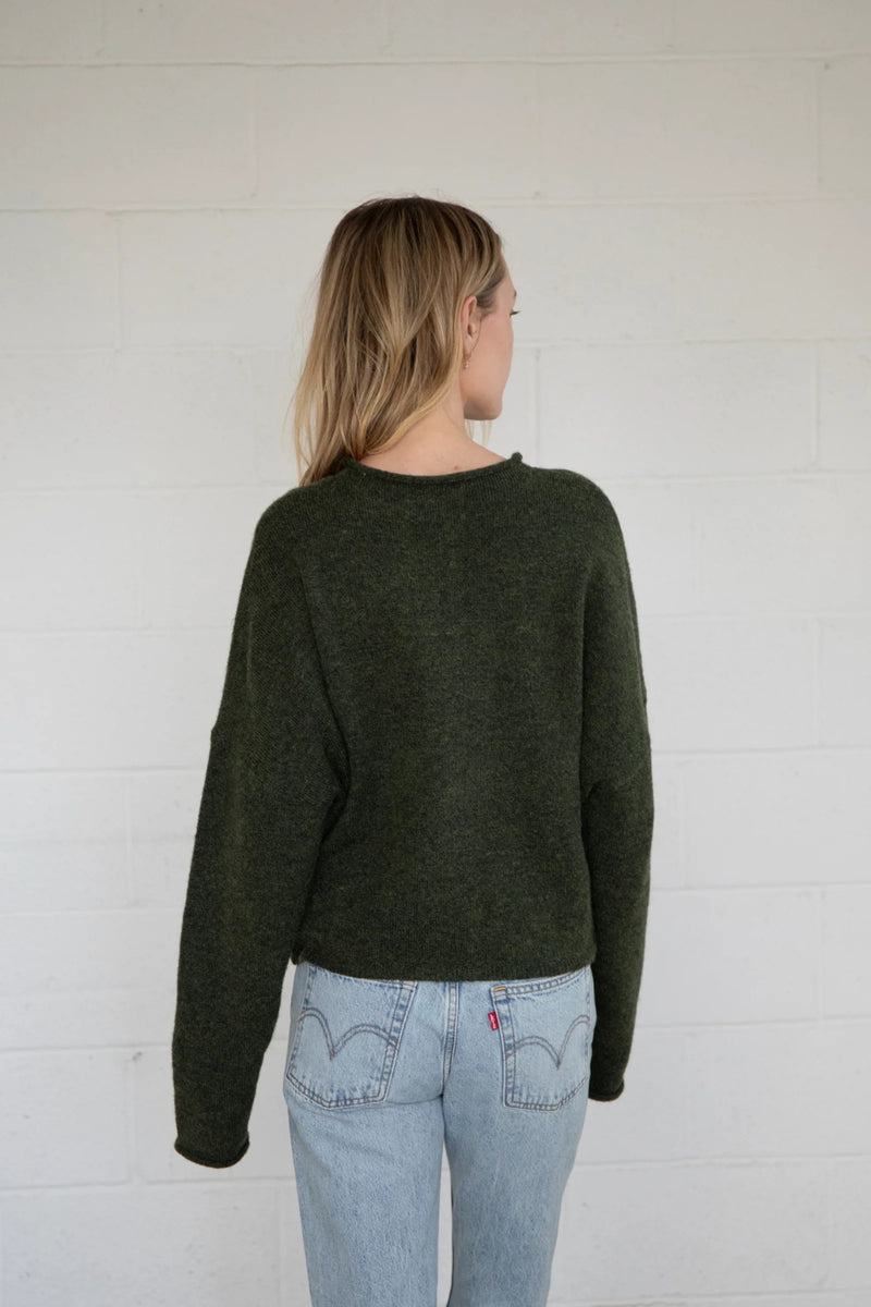 Piper Button Up Cardigan - Hunter Green
