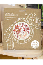 Hook, Line, and Tinker Embroidery Kit - Folk Fox Color