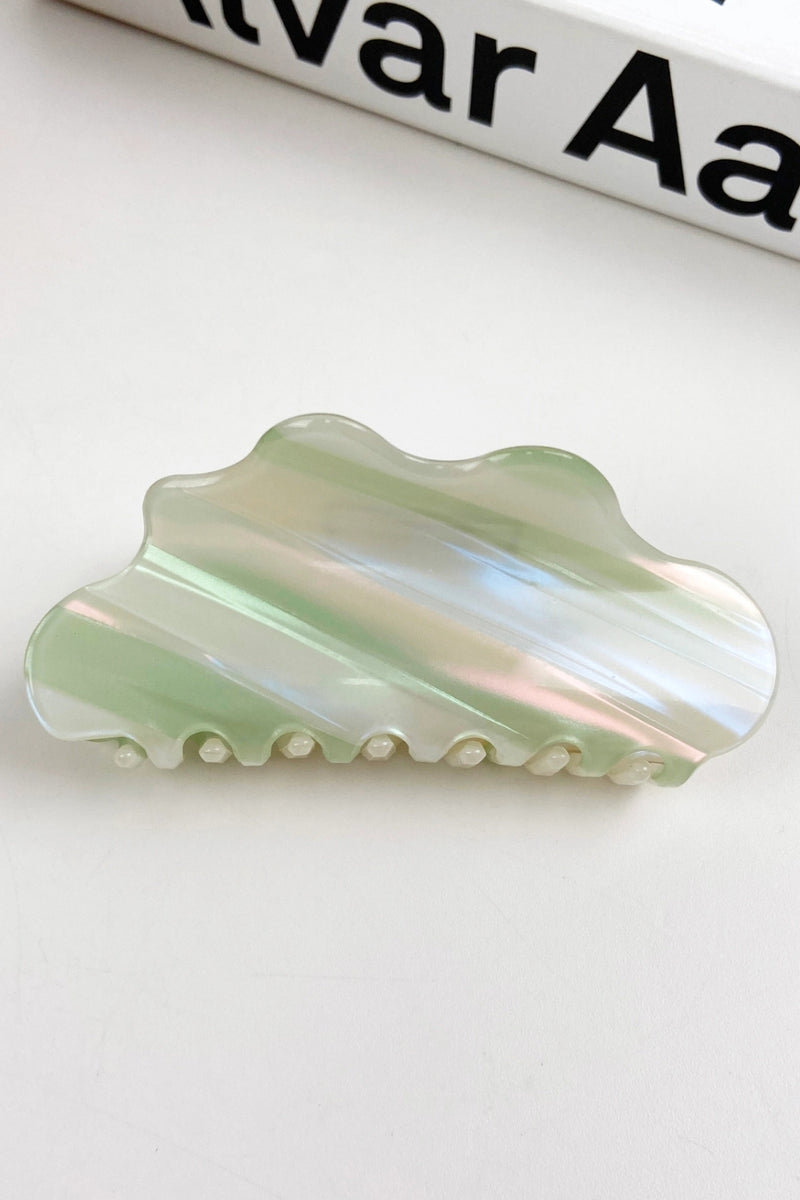 Colorful Cloud Acetate Claw Clip Grappling Hair Clip - Green