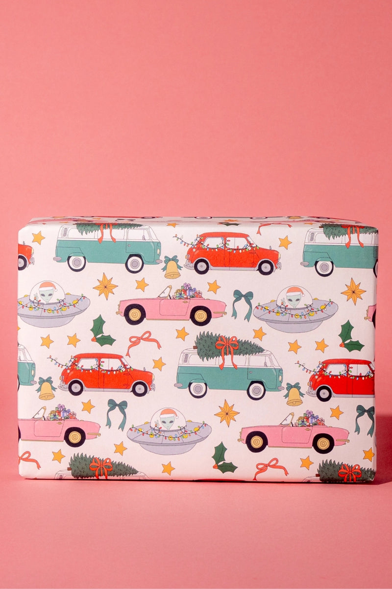 Illustrating Amy Gift Wrap Rolls - Holiday Car