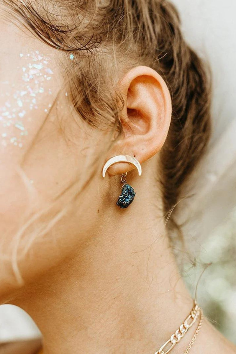 Bohindie Stream Dark Side of the Moon Earrings