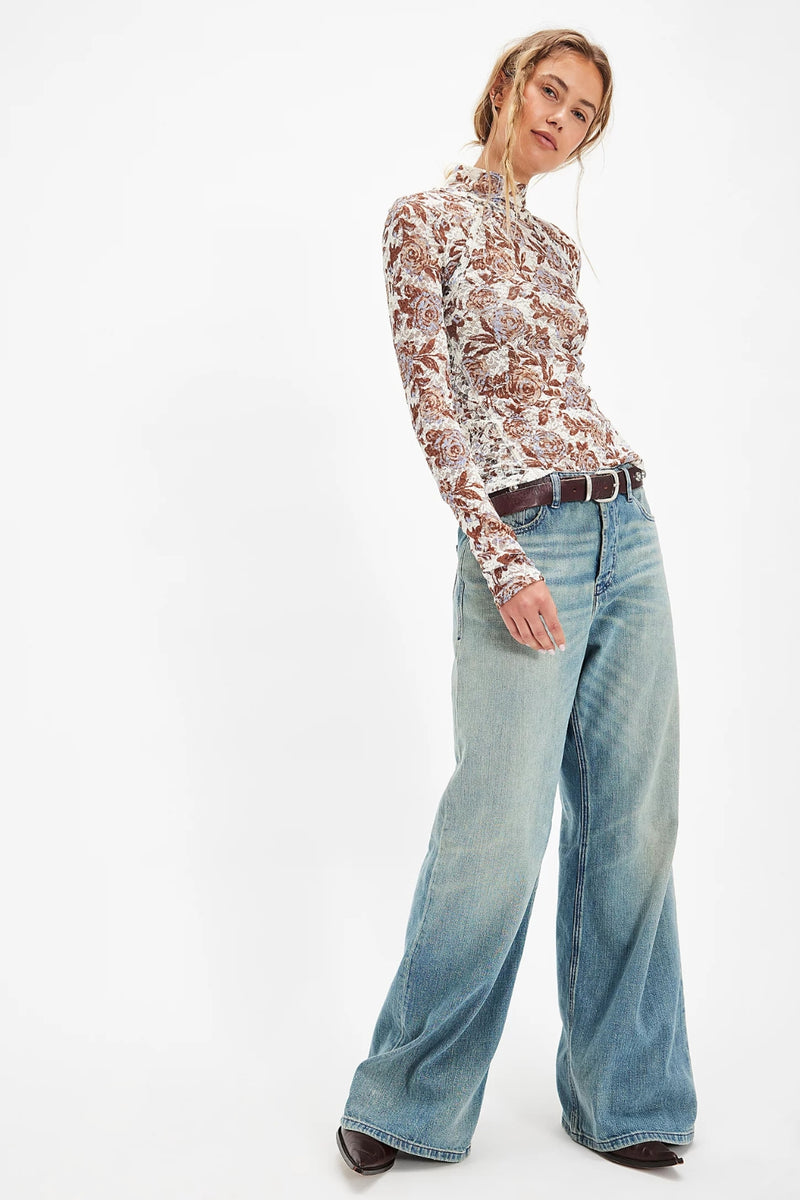 Free People Lyric Long Sleeve - Ivory Combo