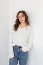 Piper Button Up Cardigan - Snow