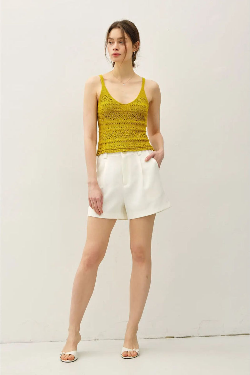 Luna Crochet Knit Tank - Ochre