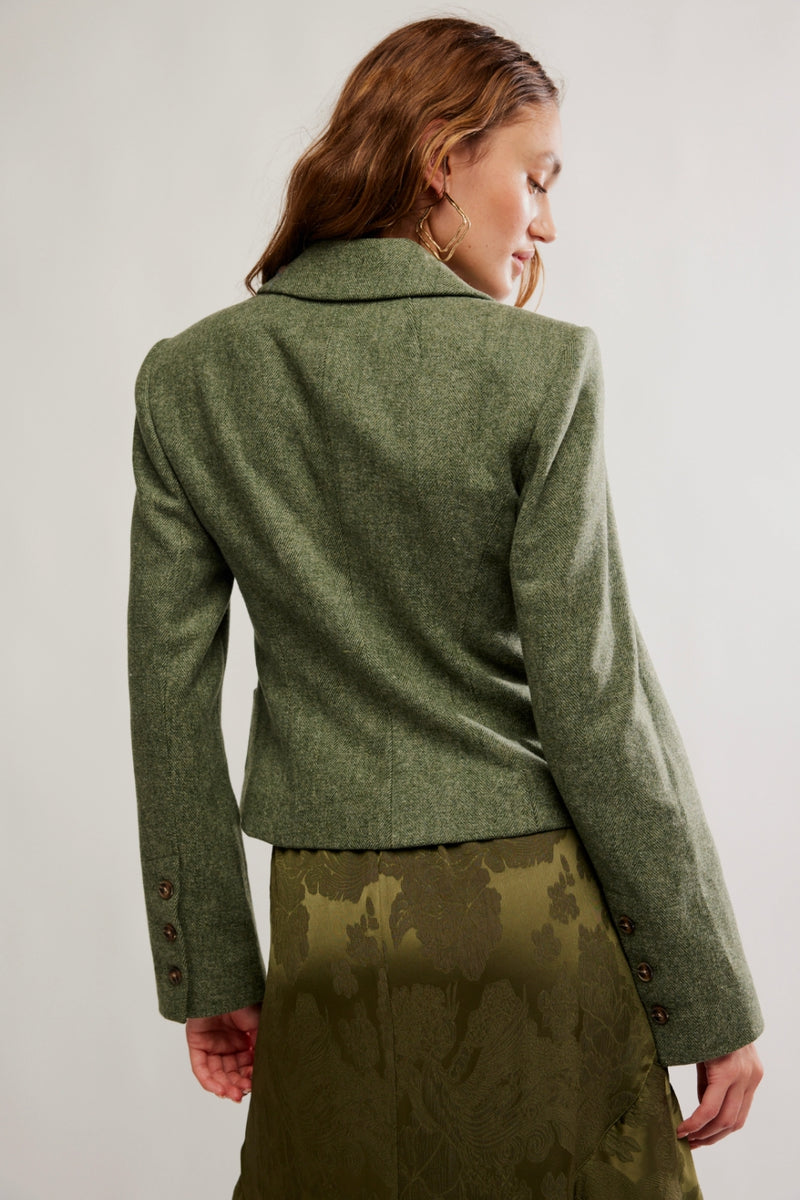 Free People Whip Smart Blazer - Forest Green