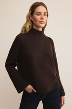 Z Supply Emerge Funnel Neck Sweater - Chocolate Cherry