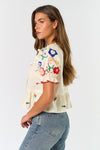 Emilia Embroidered Top Cream/Multi