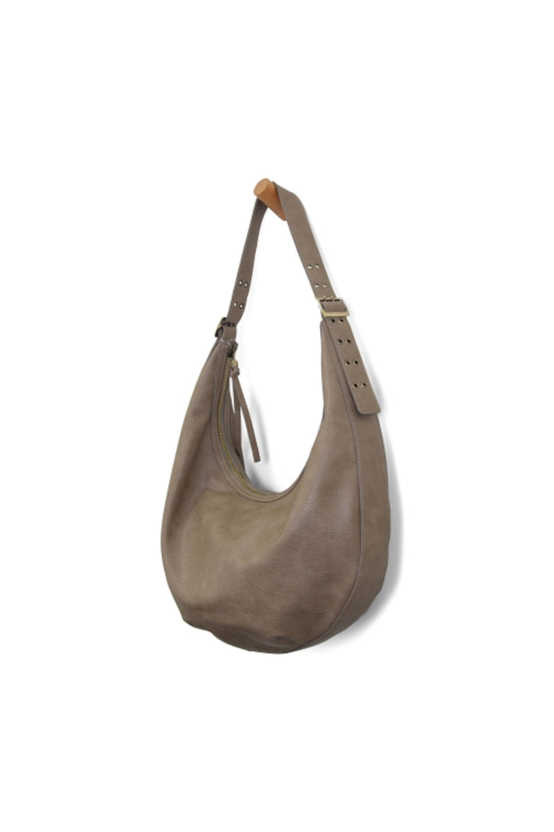 Nadia Buck Large Hobo Bag - Taupe Grey