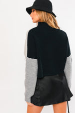 Jazmin Colorblock Sweater - Grey/Black