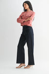 Patch Pocket Wide Leg Super Dark Denim