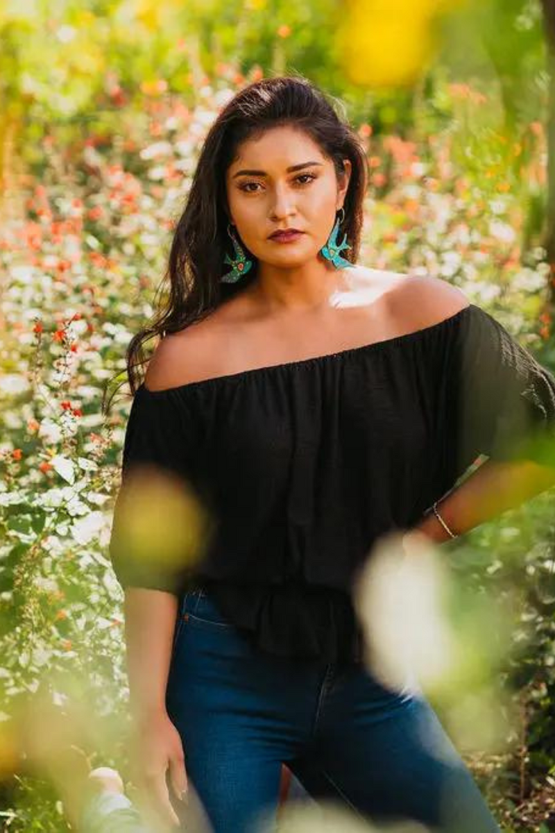 Le Chic Miami Turquoise Sparrow Hoop Earrings