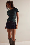 Free People Angelina Lace Tee - Sea Moss