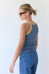 Tanner Ringer Tank - Muted Blue