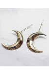 Ravenstone The Little Golden Crescent Moon Earrings